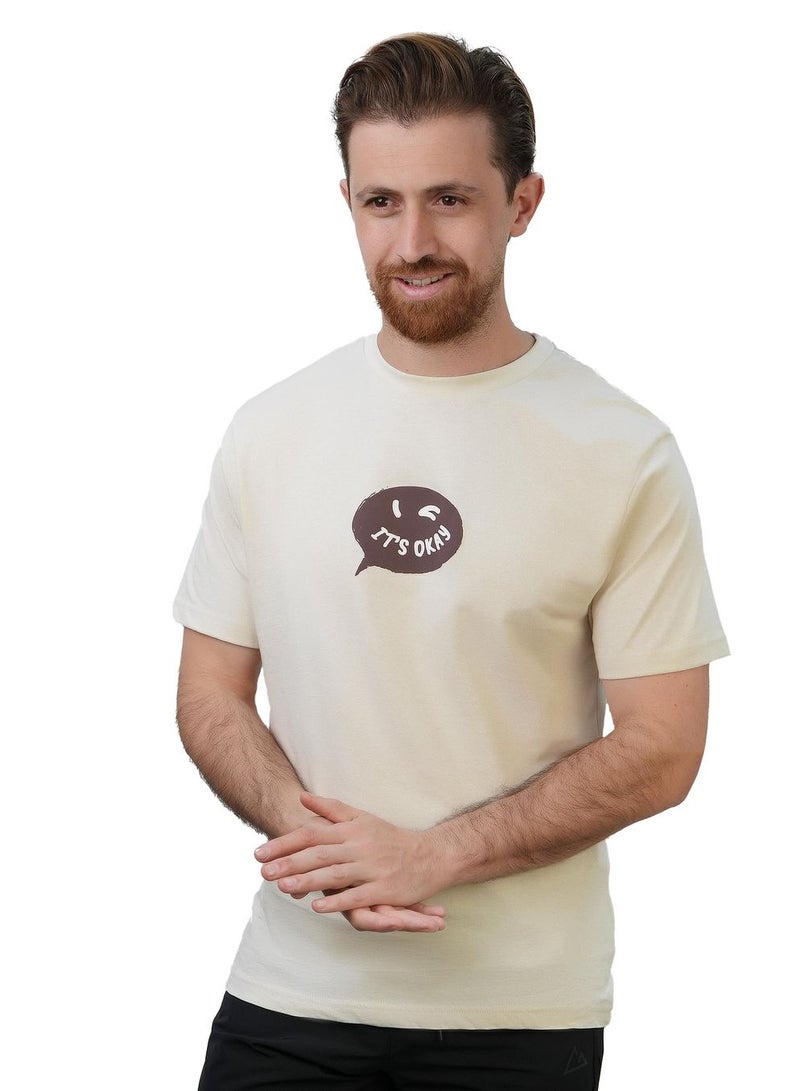 GIORDANO Men's Slim Fit Cotton Jersey Message Print Tee - Image 1